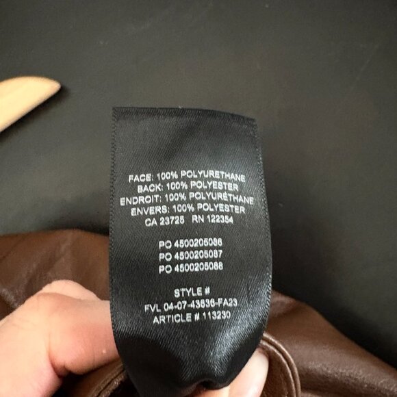 Aritzia Wilfred Faux Leather Manor Mini Skirt Dark Brown Size 00 - Picture 6 of 6